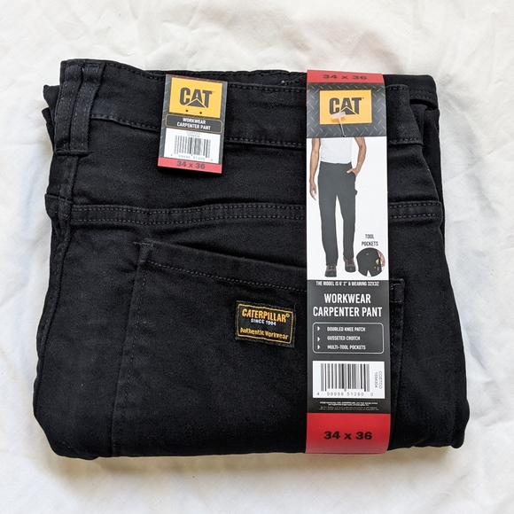 Caterpillar Pants New Cat Caterpillar Mens Utility Carpenter Workwear Pants Black 34x36